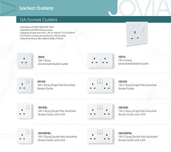 JOVIAϵSocket Outlets 13A