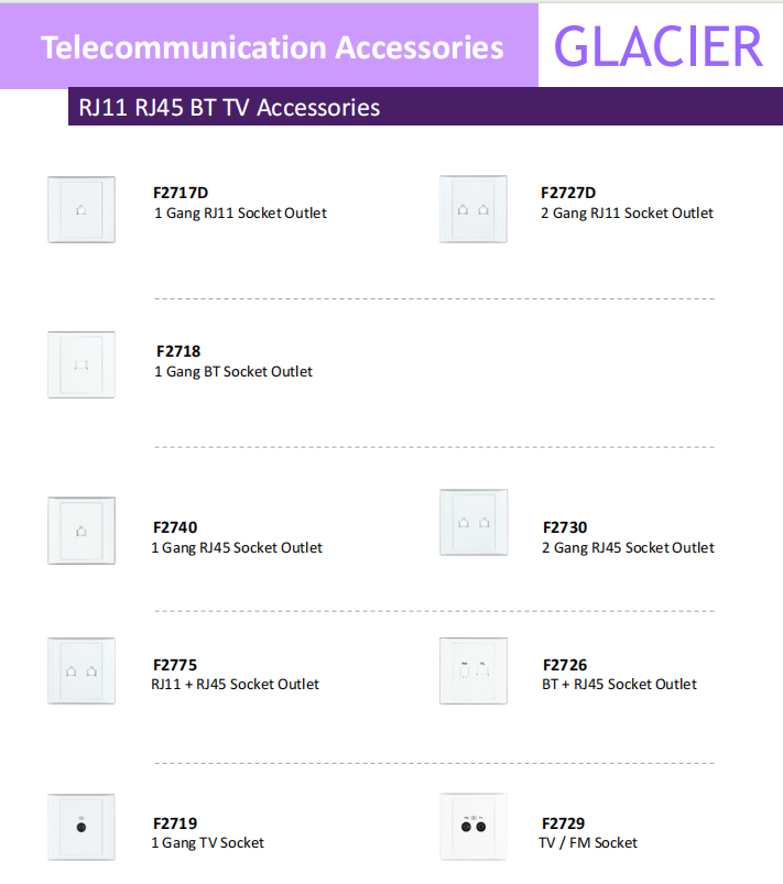 RJ11 RJ45 BT TV Accessories